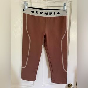 Free People Olympia Activewear Cropped Leggings Coffee M